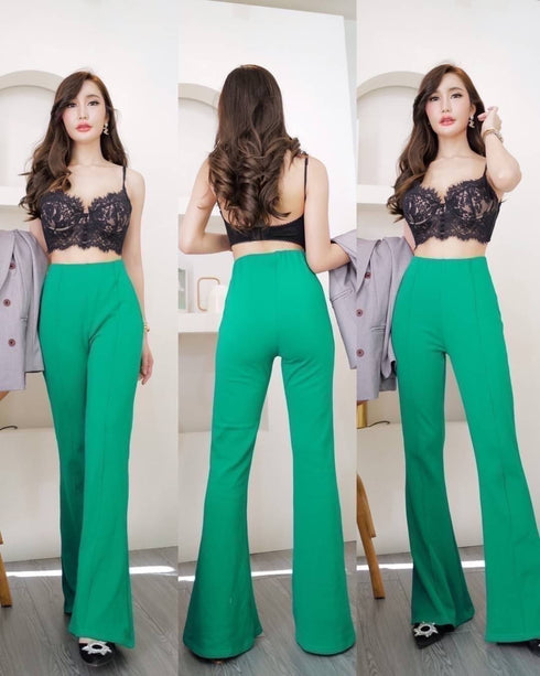 High Waisted Bootcut Trousers